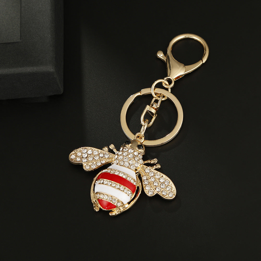 Wholesale Diamond Bee Zinc Alloy Keychain